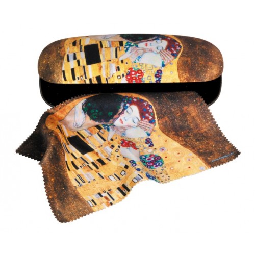 Etui cu textil și protecție ochelari, Klimt Sărutul