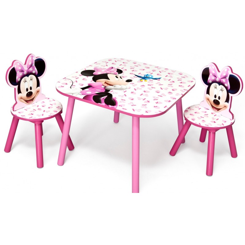 Set masuta si 2 scaunele Disney Minnie Mouse Pink Fruits