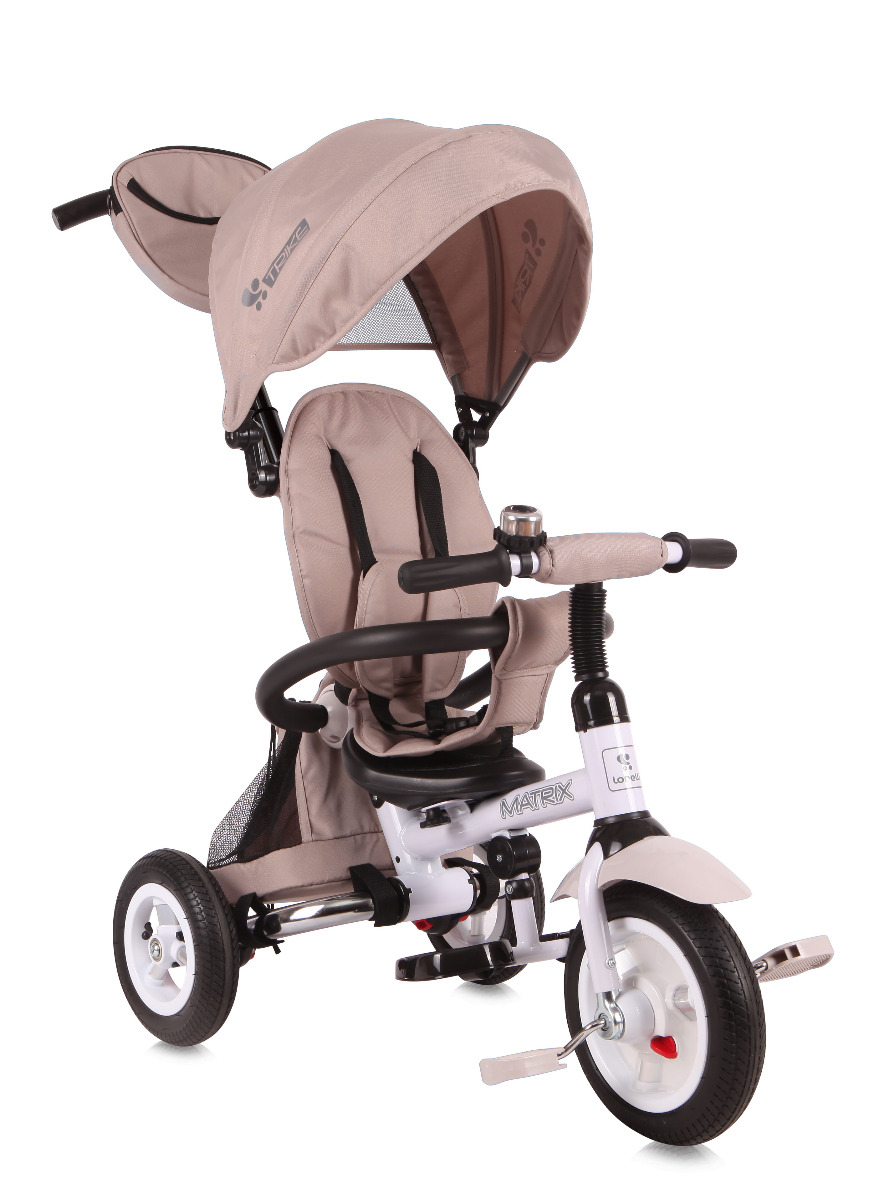 Tricicleta multifunctionala 3in1, Matrix Air, roti mari cu camera, Ivory