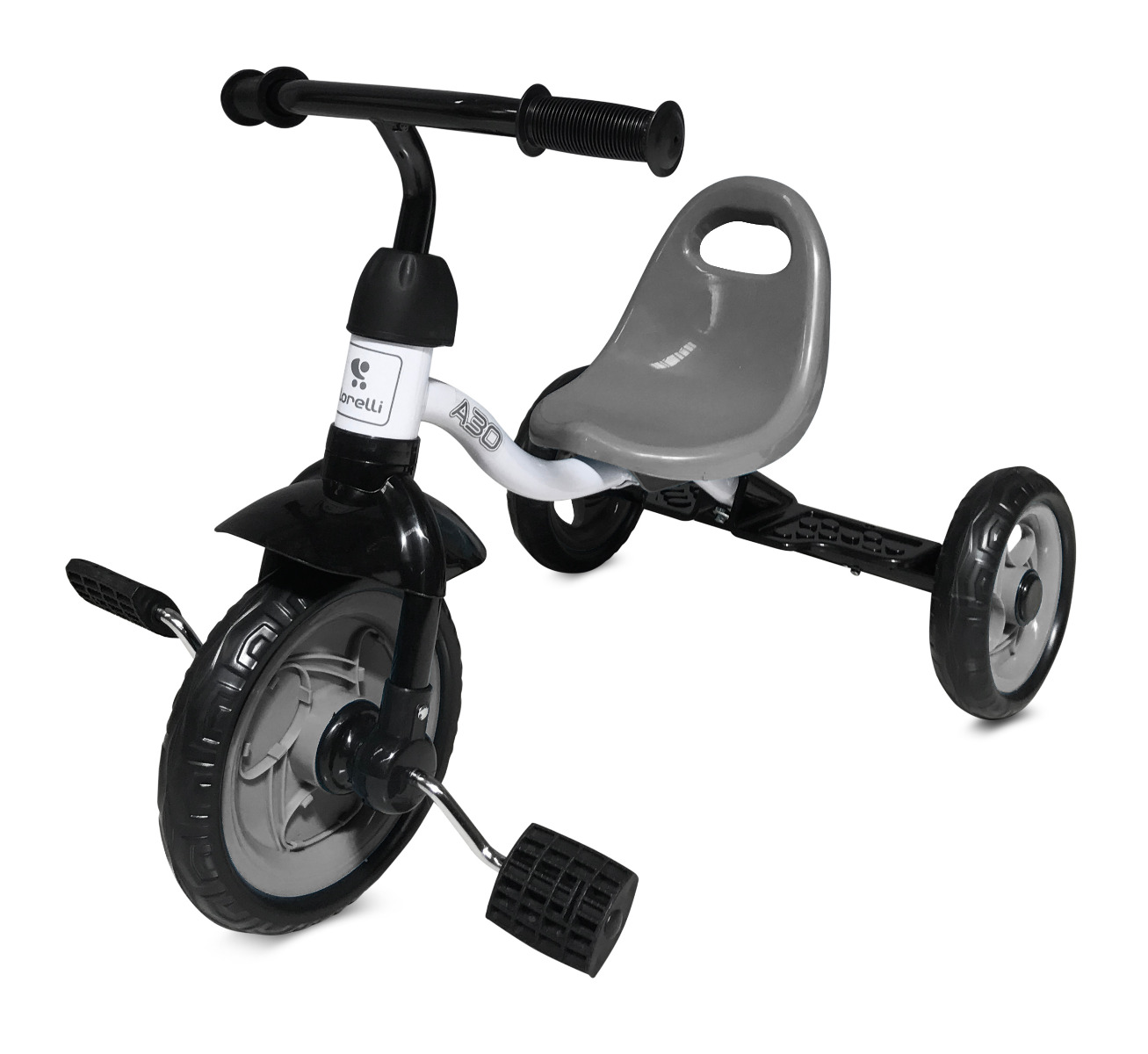 Tricicleta pentru copii, A30, roti mari, Grey & White