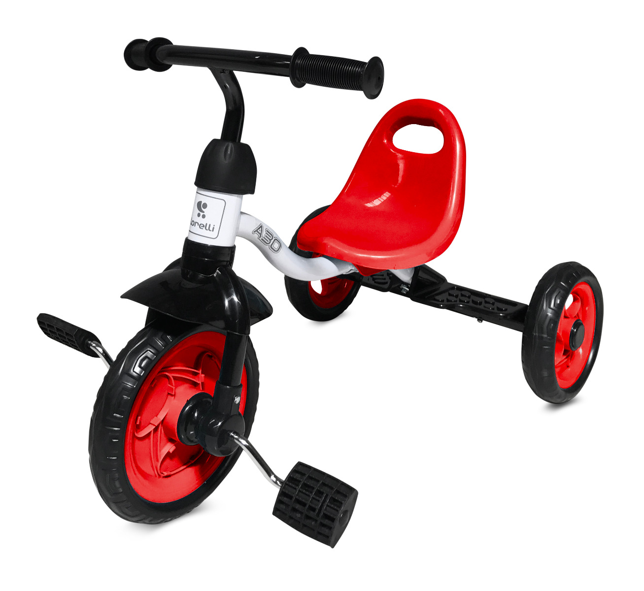 Tricicleta pentru copii, A30, roti mari, Red & White