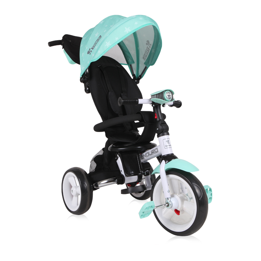 Tricicleta multifunctionala 4in1, Enduro, scaun rotativ, Green Stars