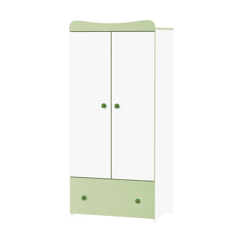 Dulap garderoba, Exclusive, 80 x 57 x 178 cm, 2 usi, White/Green