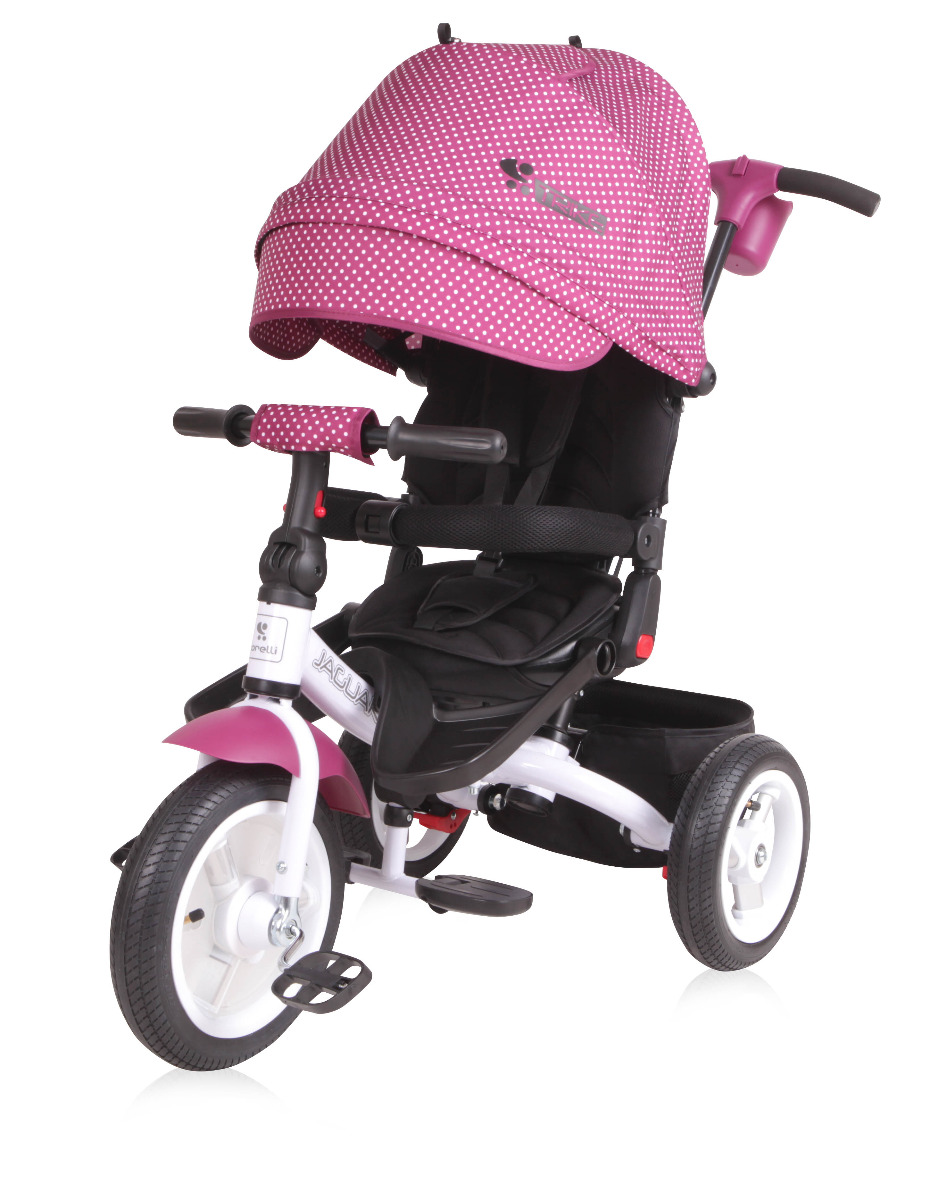 Tricicleta pentru copii, Jaguar Air, multifunctionala, 4 in 1, roti mari cu camera, Violet