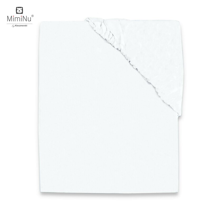 MimiNu - Cearceaf Jerse cu elastic, 140X70 cm, White