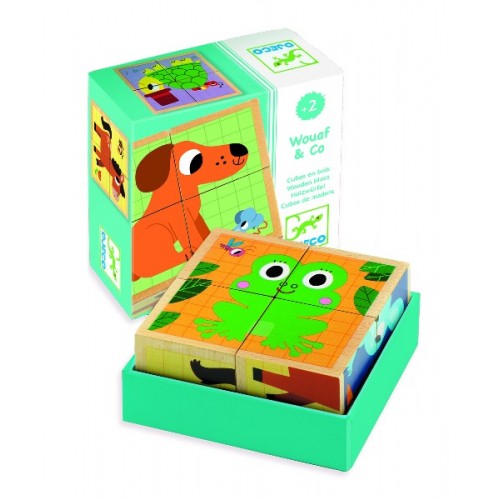 Cuburi din lemn Animale Djeco2 image 1