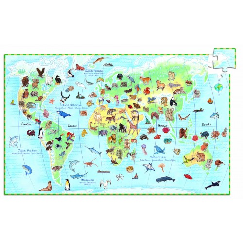 Puzzle observație Djeco Animalele lumii