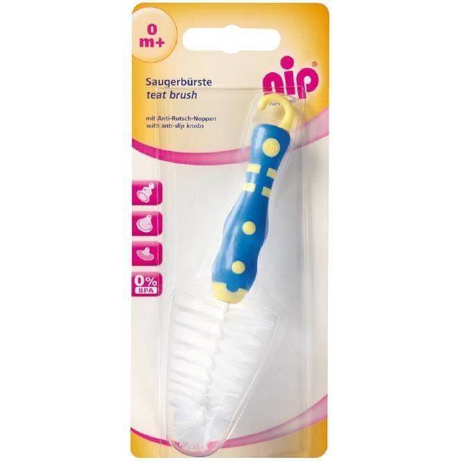 Perie mini pentru suzete si tetine, cu maner antialunecare, 0+ luni, nip 37011 image 1