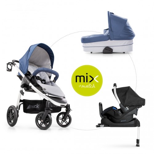 Cărucior 4in1 Saturn R Duoset incl. Scaun Auto Comfort fix si Baza Isofix  - Denim Silver