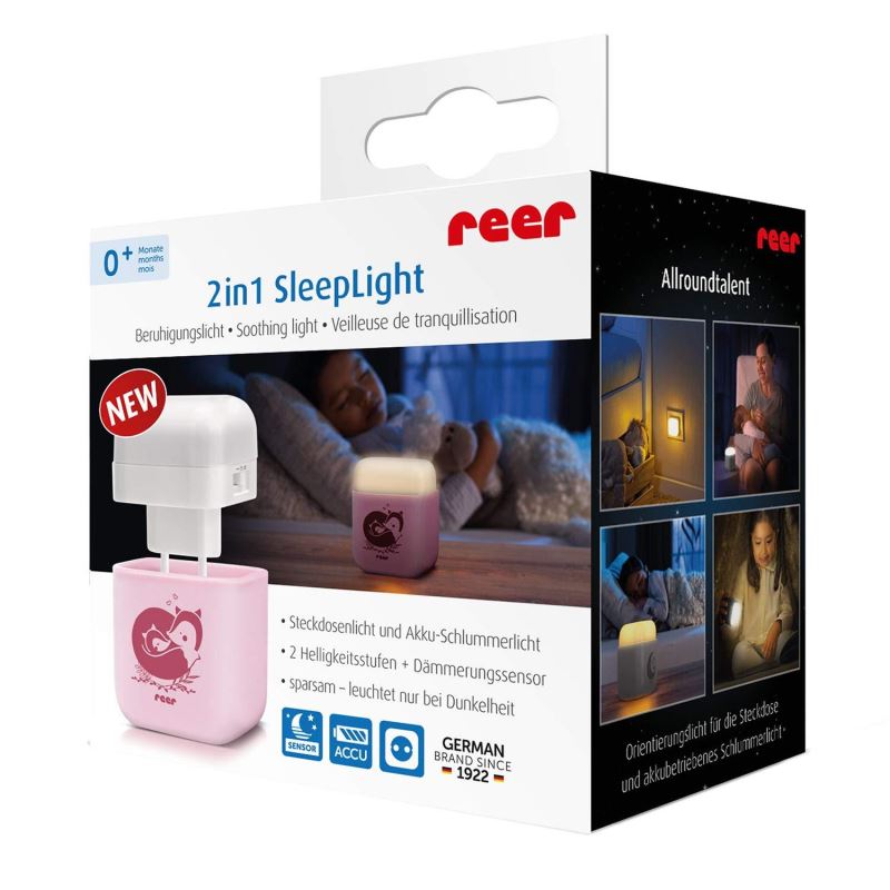 Lampa de veghe 2 in 1 cu LED-uri roz REER 52144