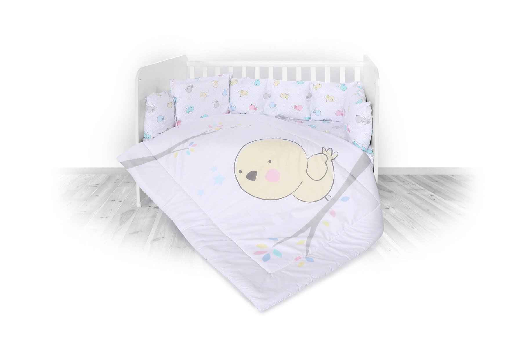 Set lenjerie pat 7 piese, bumbac ranforce, Lily, Chicken