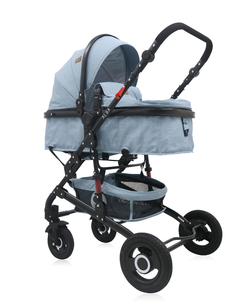 Carucior transformabil 2 in 1, Alba, Blue