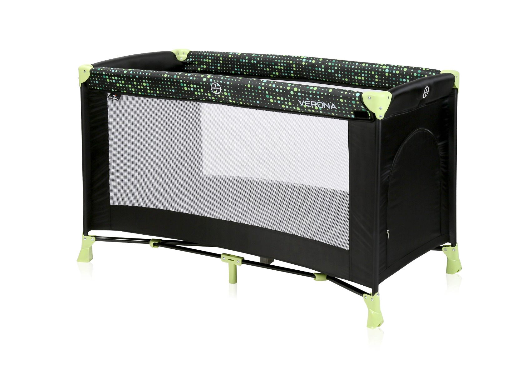 Patut pliabil, Verona, 1 nivel, Black & Green Dots