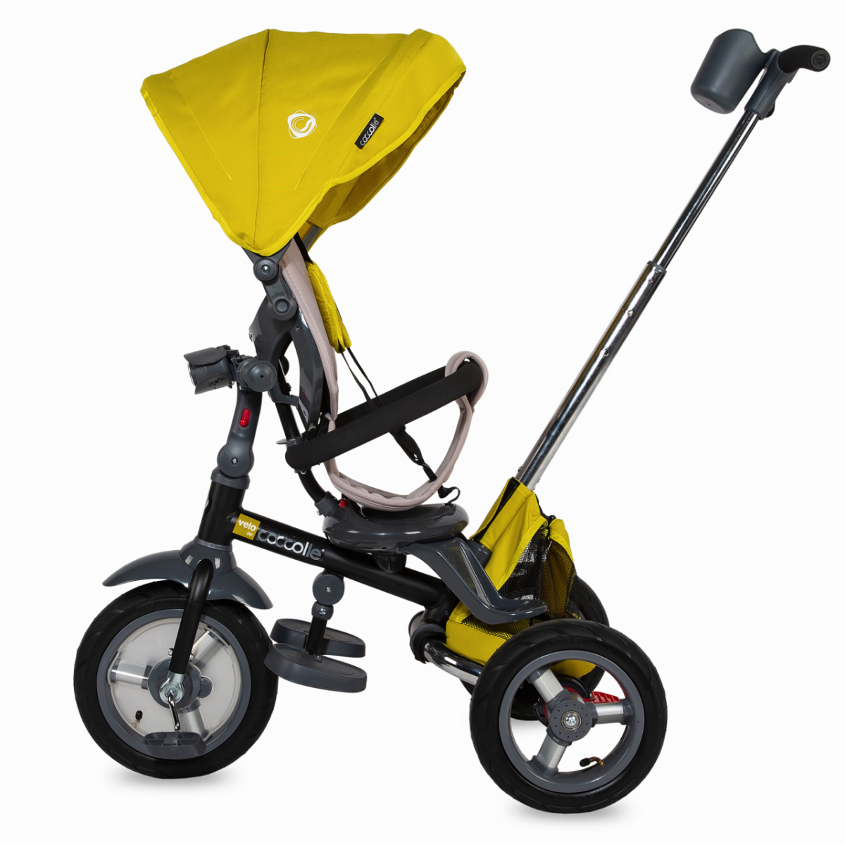 Tricicleta multifunctionala 4in1 cu sezut reversibil Coccolle Velo Air Mustar image 7