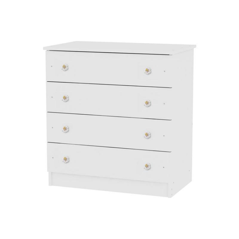 Comoda lemn, 81 x 50 x 86 cm, 4 sertare, White