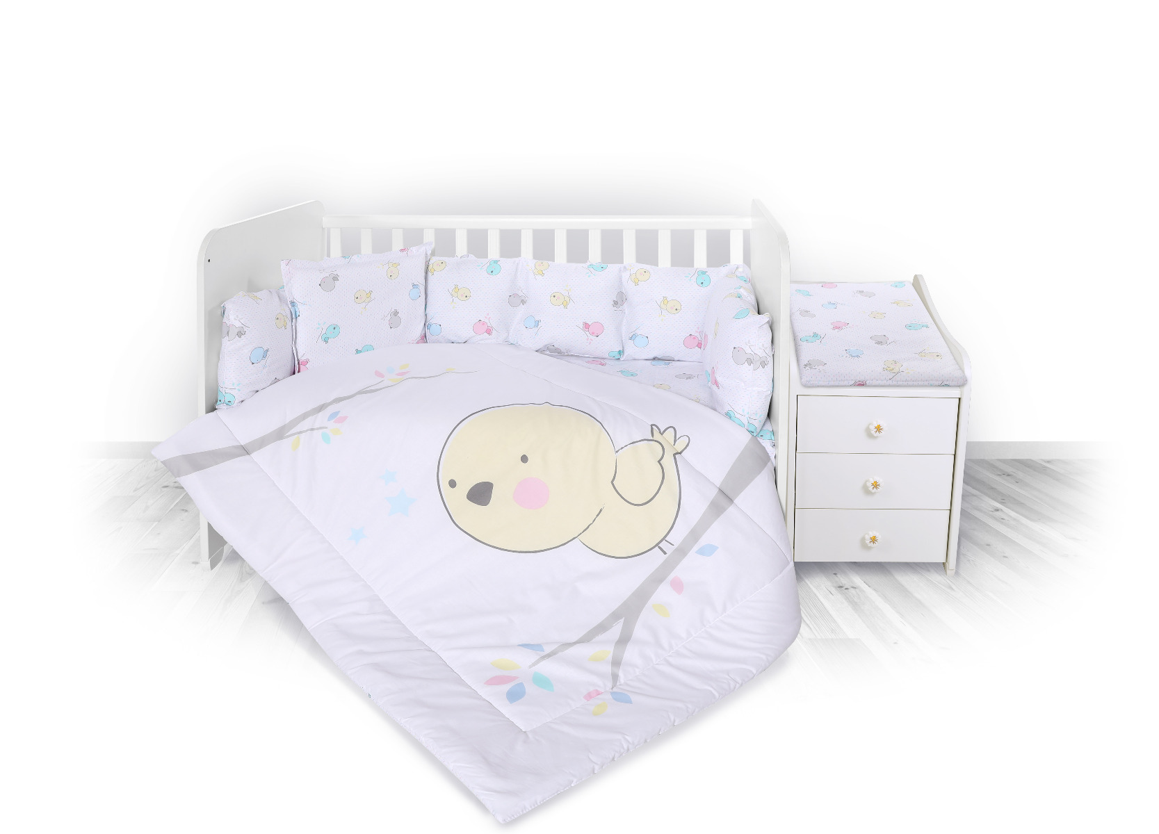 Set lenjerie pat 8 piese, bumbac ranforce, Trend, Chicken