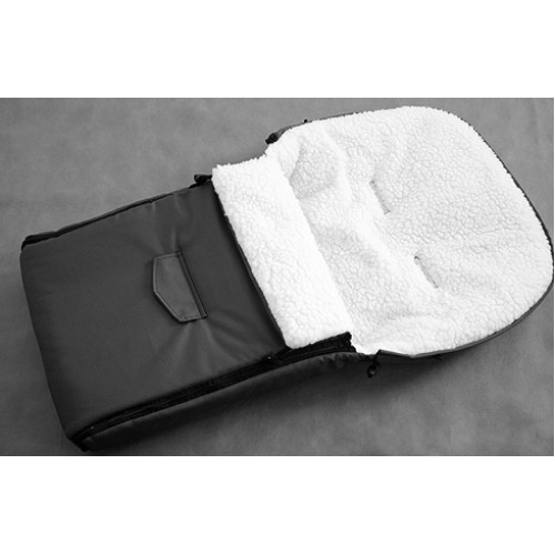 Sac de iarna pentru carucior cu interior din lana 108 cm gri image 3