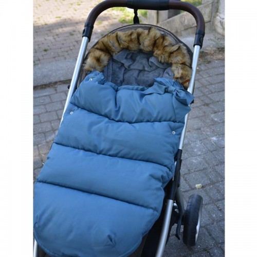 Sac iarna carucior cu blanita detasabila Mevis Delux Albastru image 1