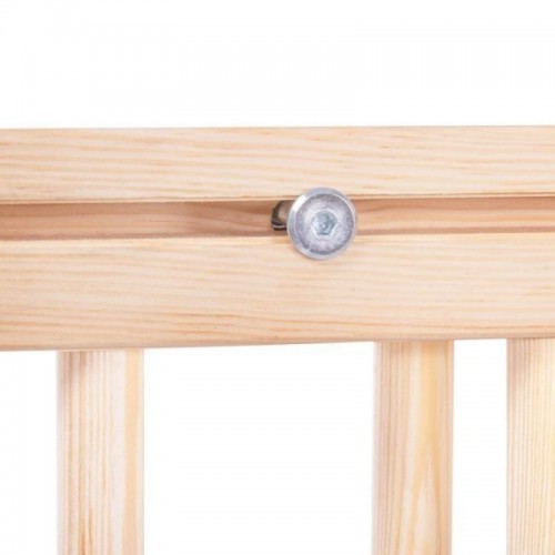 Poarta de siguranta extensibila din lemn natur 72-122 cm Springos Wooden