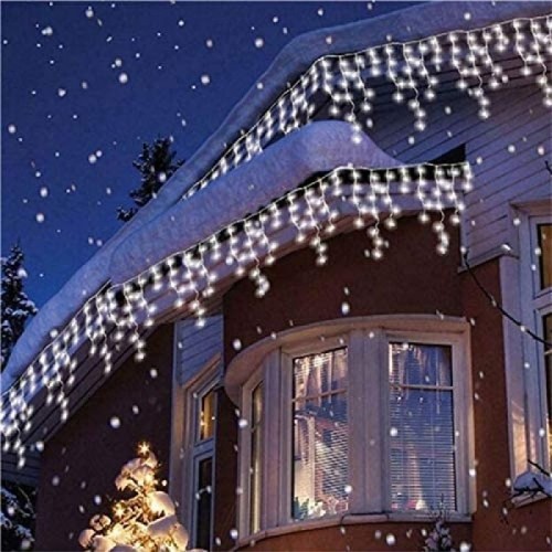 Instalatie luminoasa de craciun 500 leduri, 23 m, exterior/interior, 8 functii, tip perdea de turturi alb rece image 11