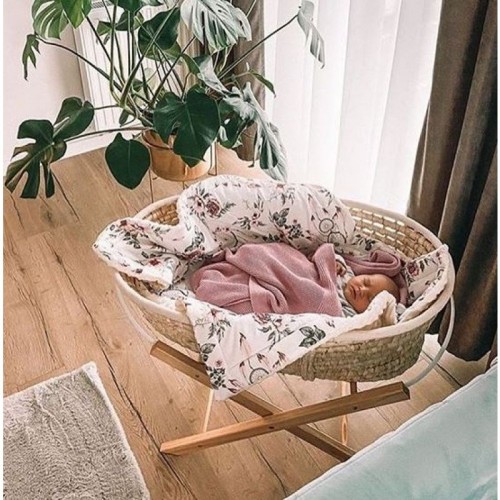 Cosulet bebe pentru dormit handmade din material ecologic Baby natur include stand image 6