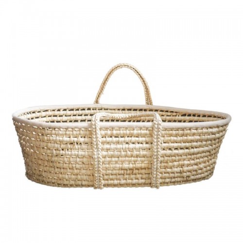 Cosulet bebe pentru dormit handmade din material ecologic Ahoj Baby natur, include stand cu sistem de leganare image 7