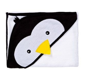 Prosop cu gluga brodata Water Friends  White Pinguin 100x100 cm