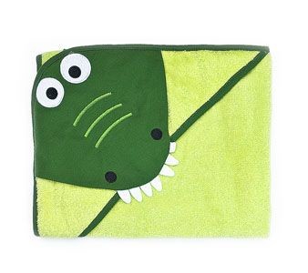 Prosop cu gluga brodata Water Friends Green Crocodil 100x100 cm