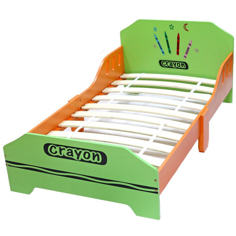 Pat cu cadru din lemn Green Crayon