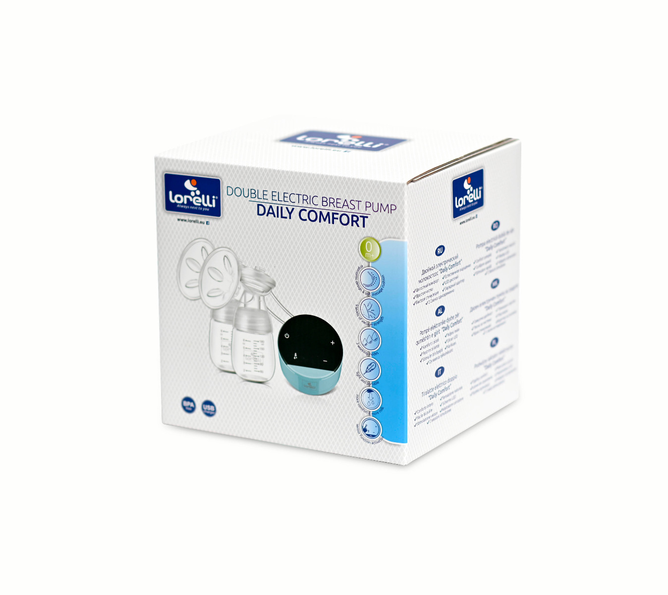 Pompa de san electrica dubla, Daily Comfort, LED touch screen, 3 moduri de functionare, Pink image 1