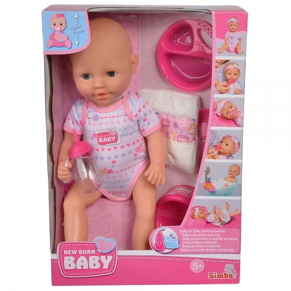 Papusa Simba New Born Baby 38 cm Bebe cu olita si accesorii image 8