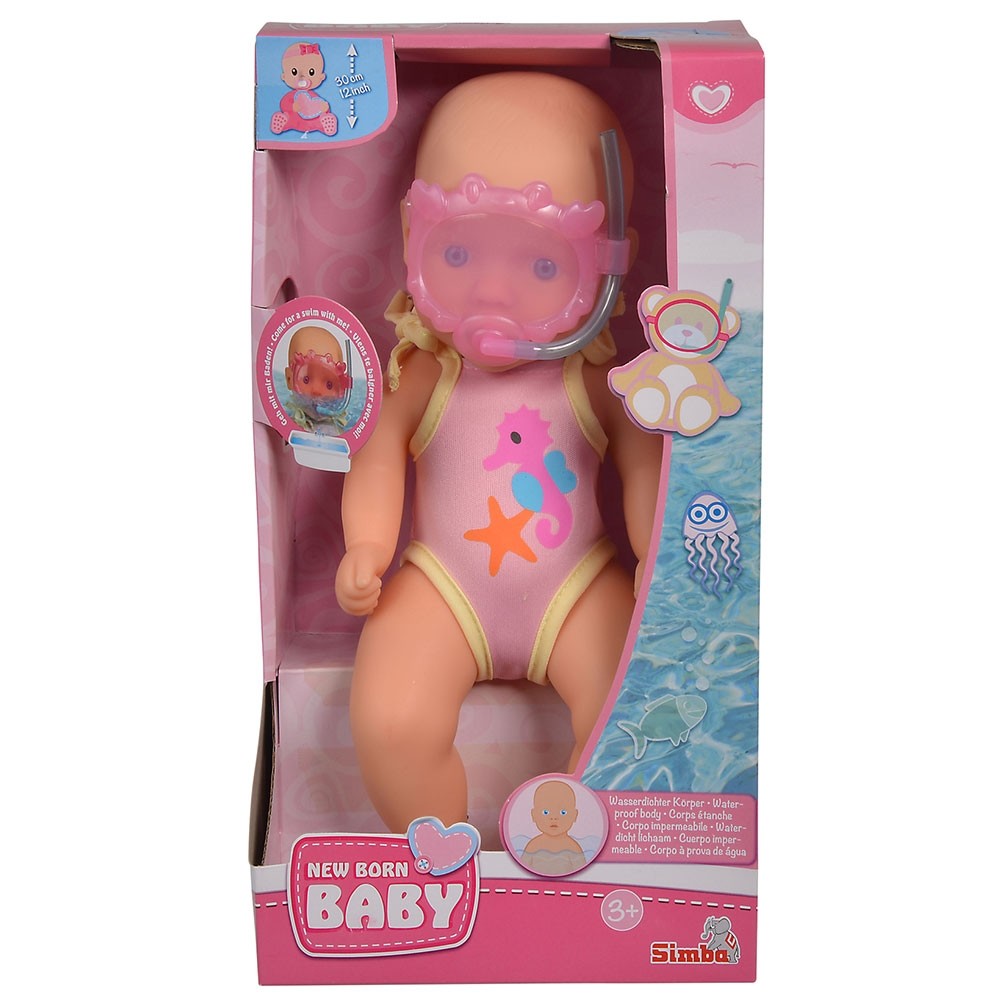 Papusa Simba New Born Baby Bathdoll 30 cm image 4