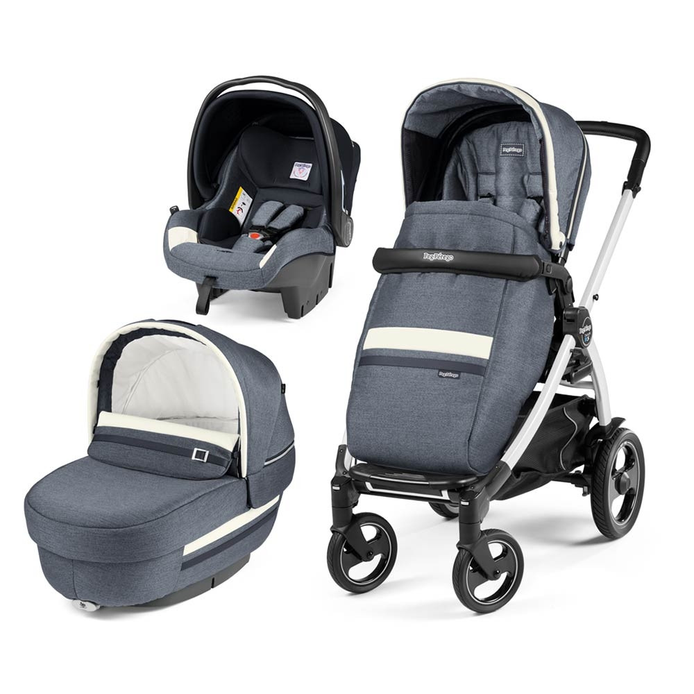 Carucior 3 In 1, Peg Perego, Book Plus 51 S, Titania White, Luxe Mirage