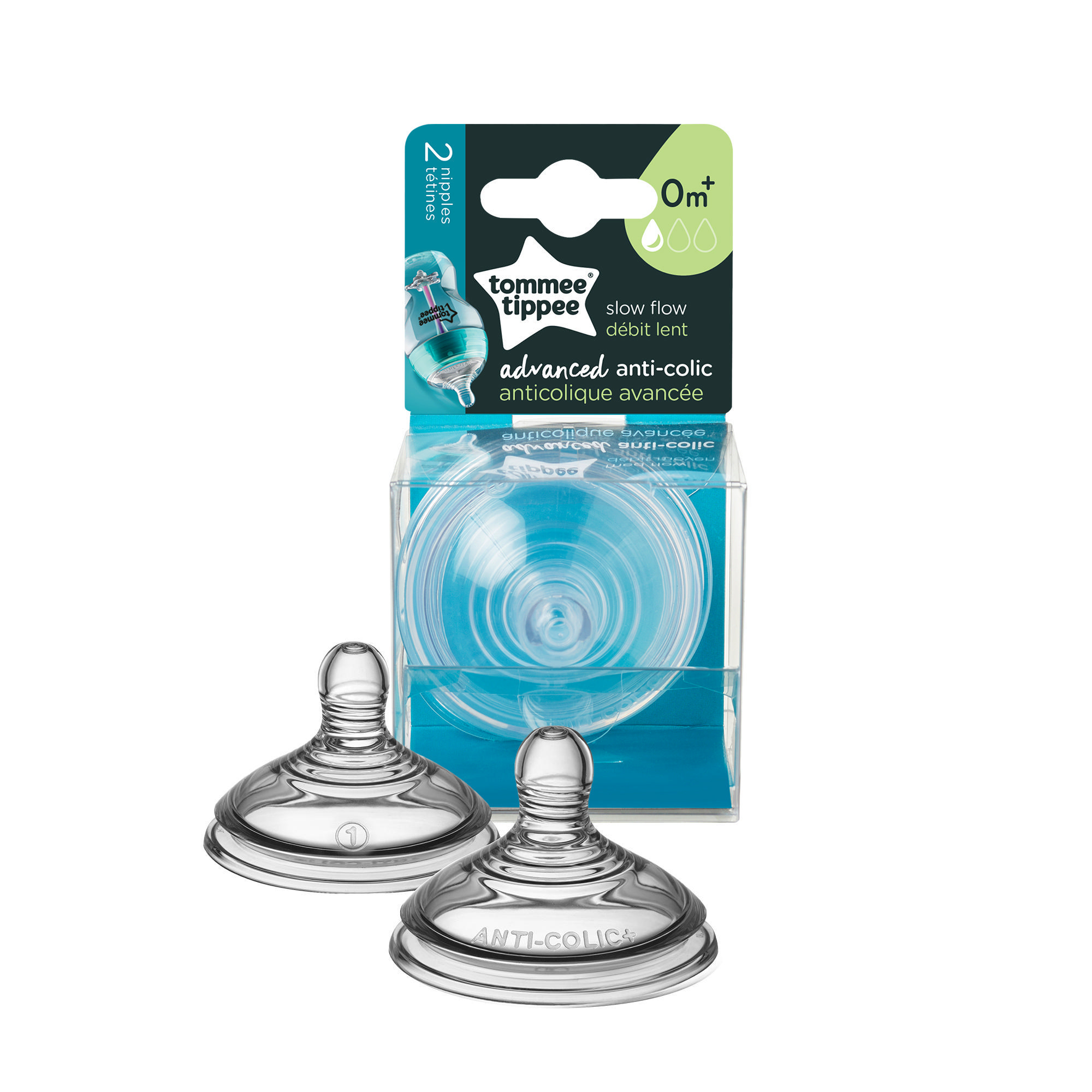 Tetine Advanced Anti-colic cu flux lent x 2 buc image 1
