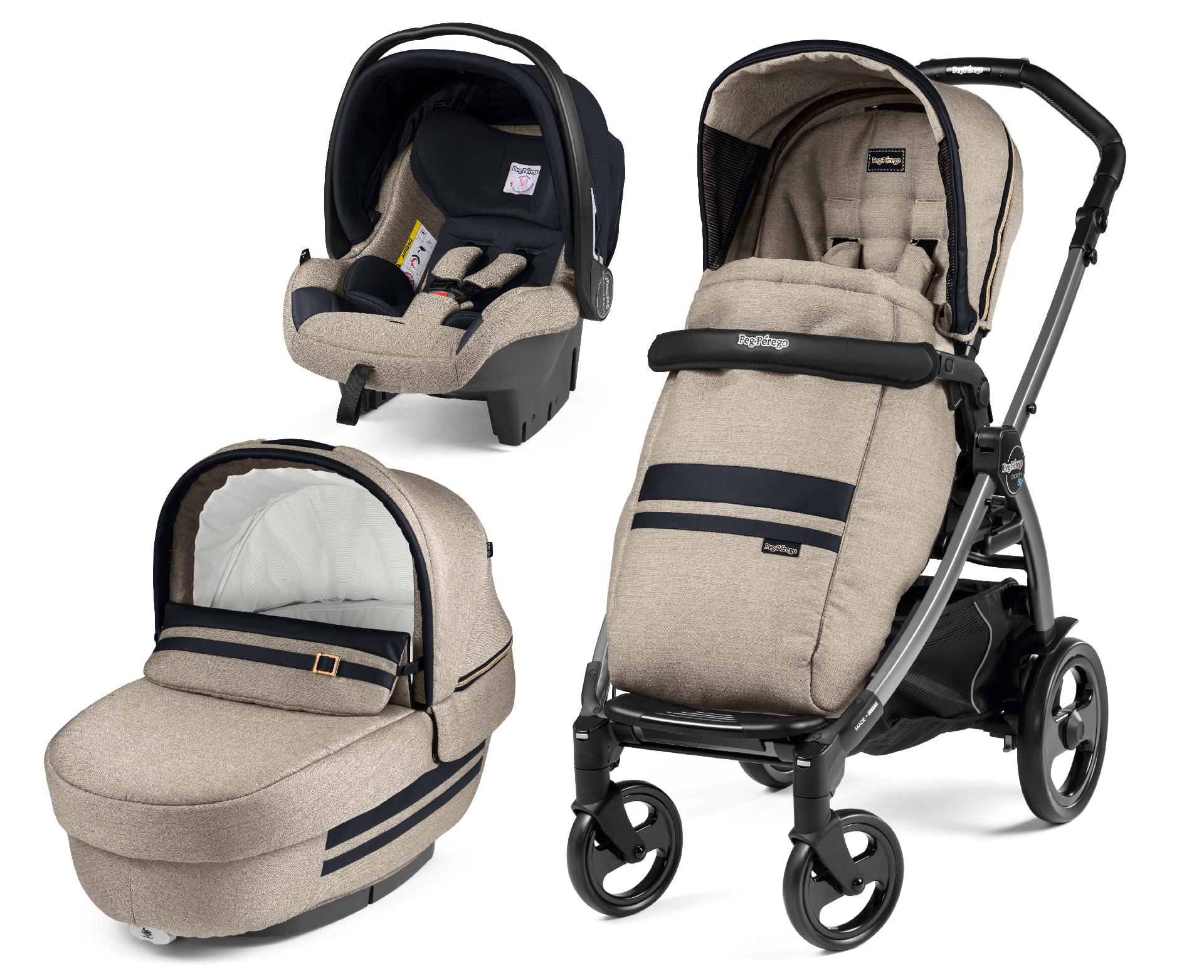 Carucior 3 in 1, Peg Perego, Book Plus 51 Titania Luxe Ecru