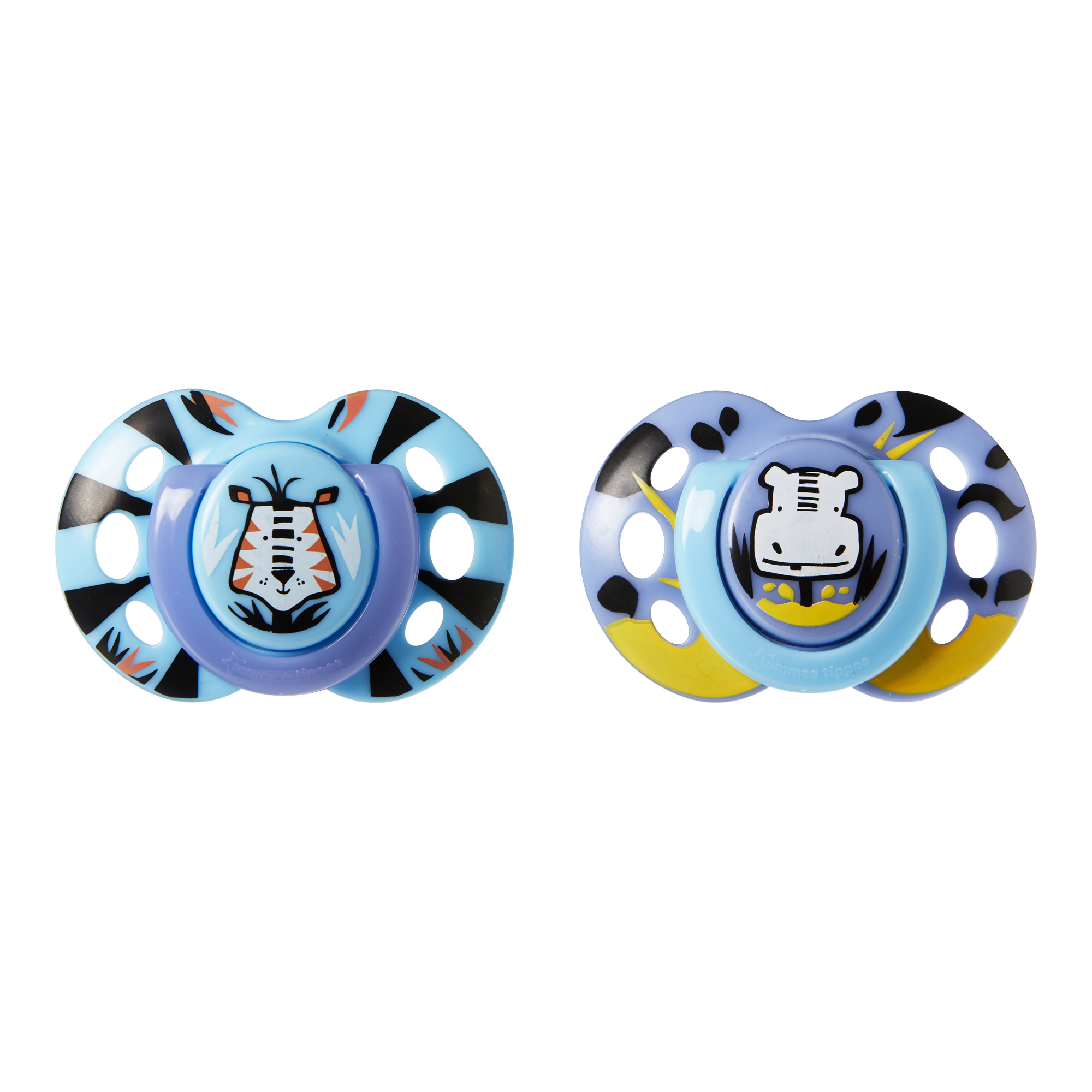 Set Suzete Ortodontice de Zi FUN, Tommee Tippee, 6-18 Luni, 2 buc, Tigru / Hipopotam image 1