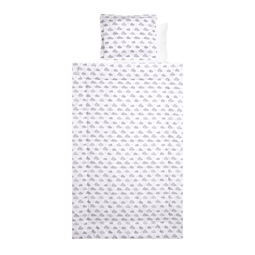 Set lenjerie pat 4 piese, bumbac ranforce, Grey Clouds