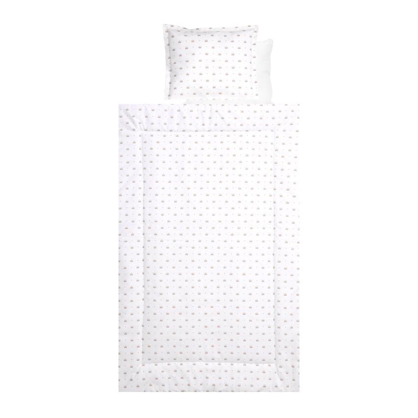 Set lenjerie pat 4 piese, bumbac ranforce, Latte Crowns