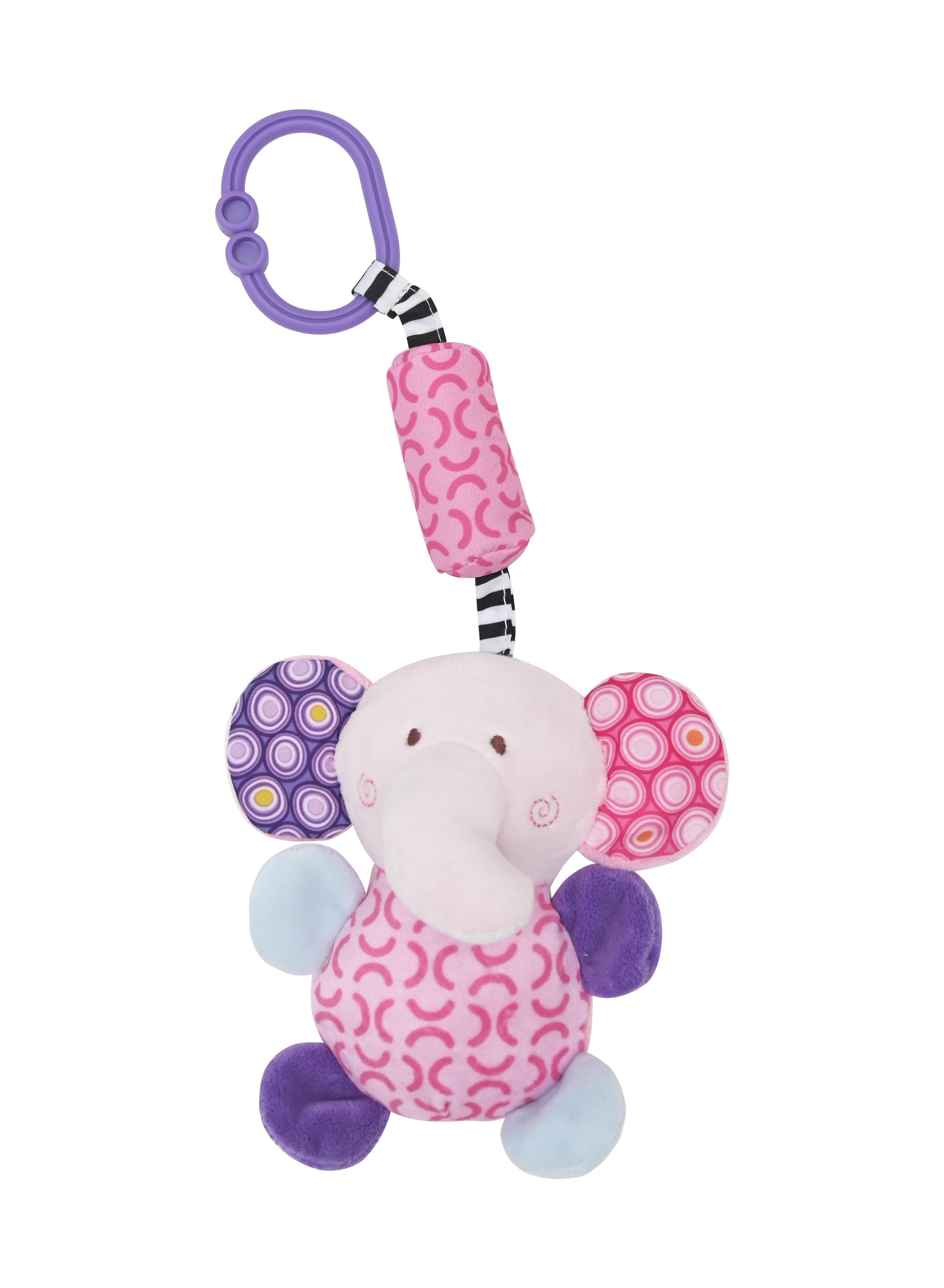 Jucarie de plus, 13 cm, clopotel, cu oglinda, 0 luni+, elefant