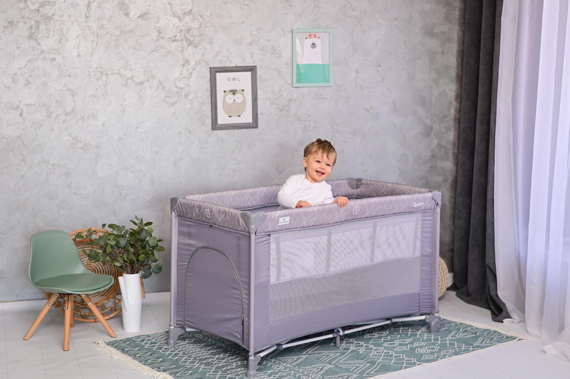 Patut pliabil Torino, 2 nivele, Misty Rose image 1
