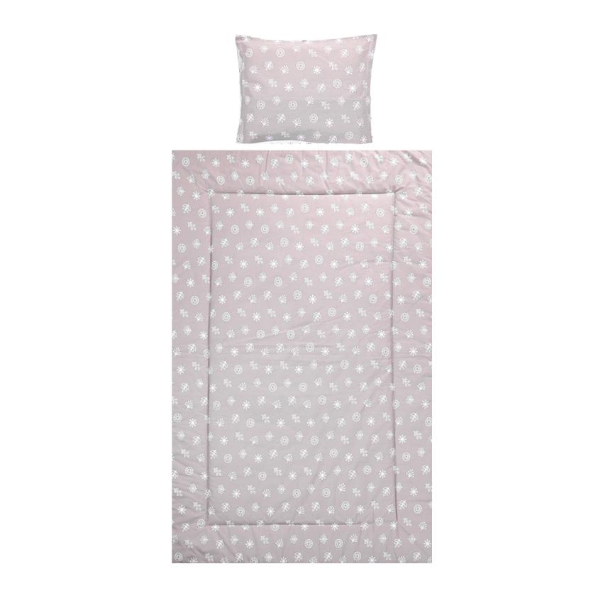 Set lenjerie pat 3 piese, bumbac ranforce, Cosy, Abstract Leaves Grey  