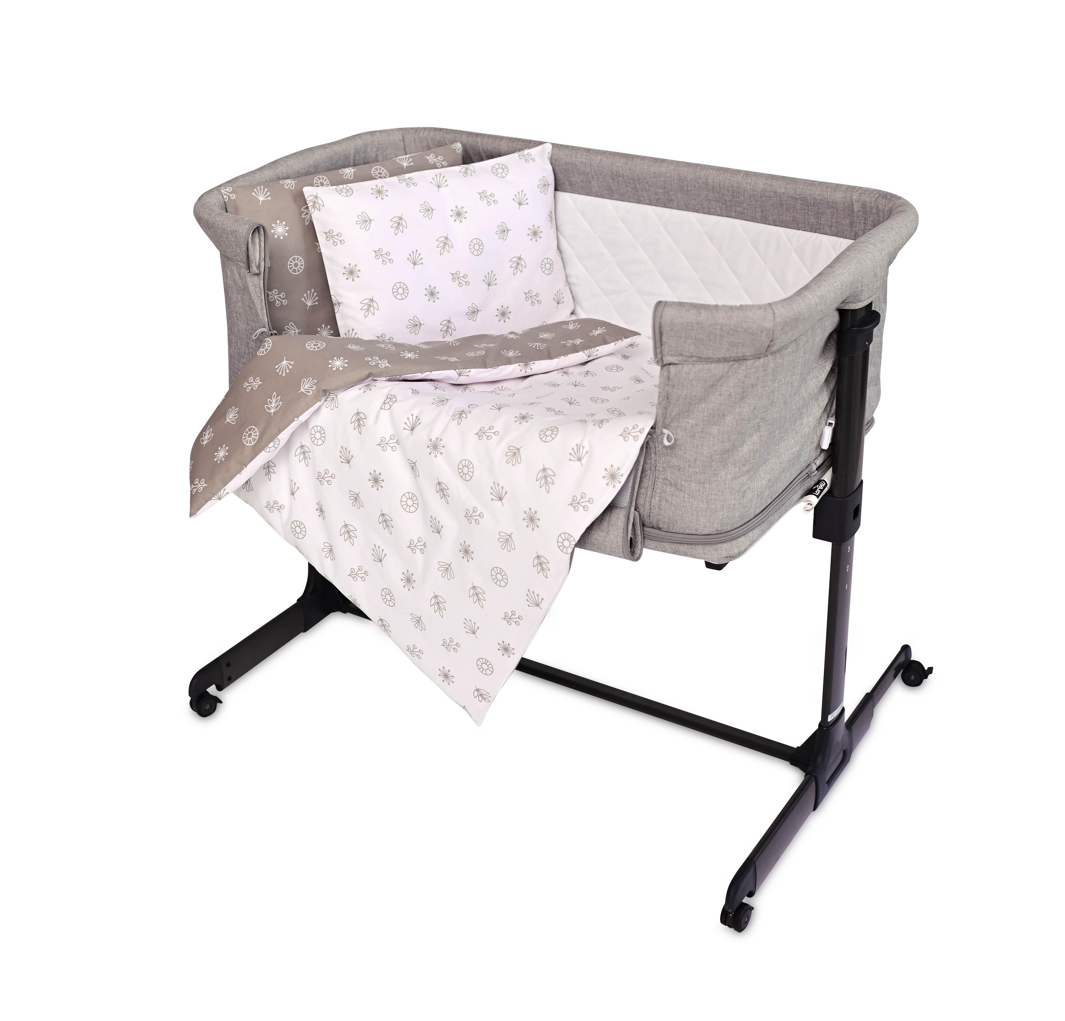 Set lenjerie pat 5 piese, bumbac ranforce, Eva, Abstract Leaves Grey Beige, Abstract Leaves Grey Beige
