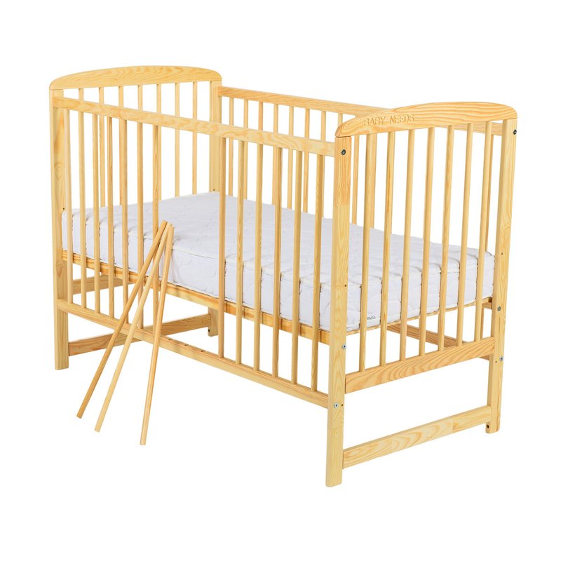 BabyNeeds - Patut din lemn Ola 120x60 cm, Natur image 2