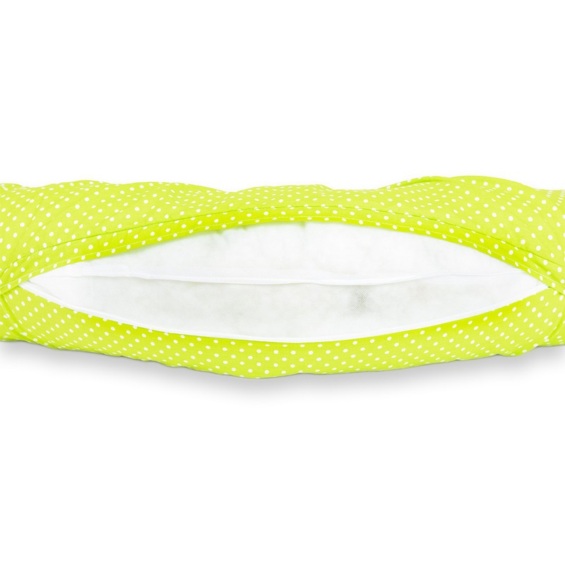 BabyNeeds - Perna 3 in 1 pentru gravide si bebelusi Soft Plus, Cu husa detasabila din bumbac, Bulinute mici alb cu verde image 4