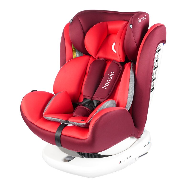 Lionelo - Scaun auto Bastiaan Pozitie de somn, Rotire 360 grade, 0-36 Kg, cu Isofix, Rosu image 6