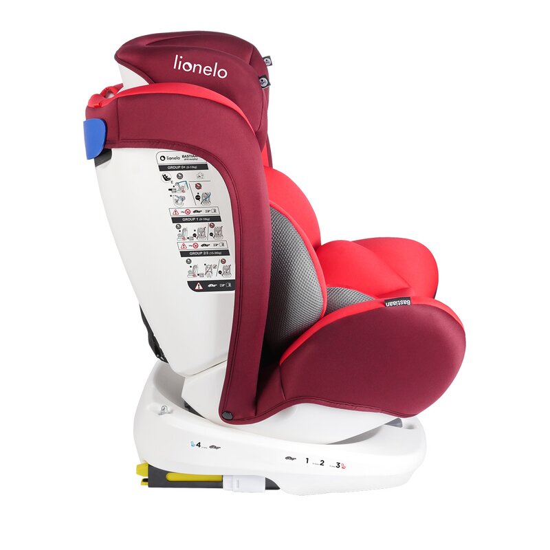 Lionelo - Scaun auto Bastiaan Pozitie de somn, Rotire 360 grade, 0-36 Kg, cu Isofix, Rosu image 8