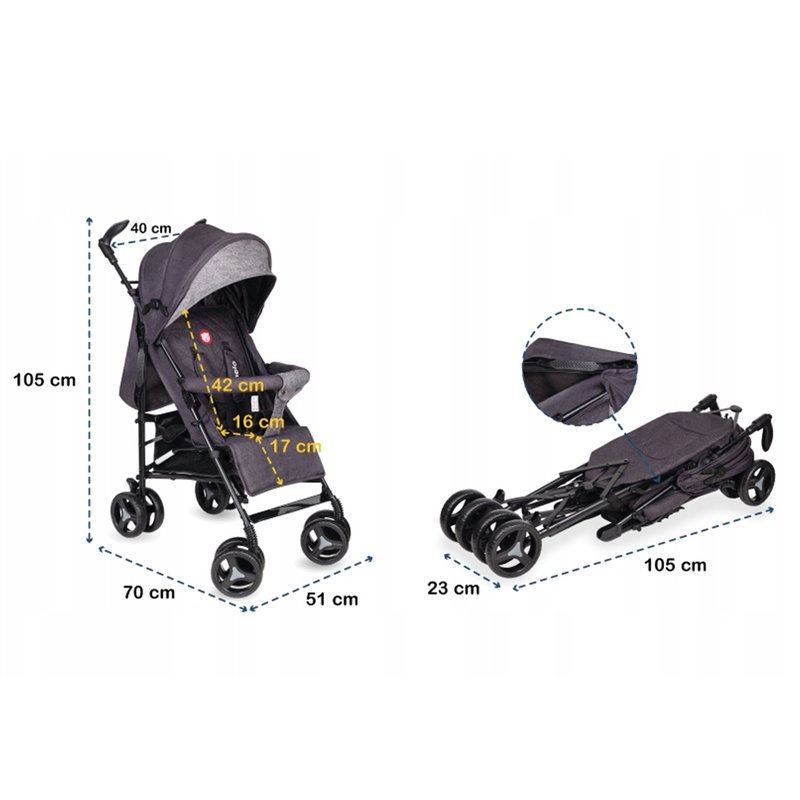 Lionelo - Carucior sport Irma Cu accesorii, Negru image 2