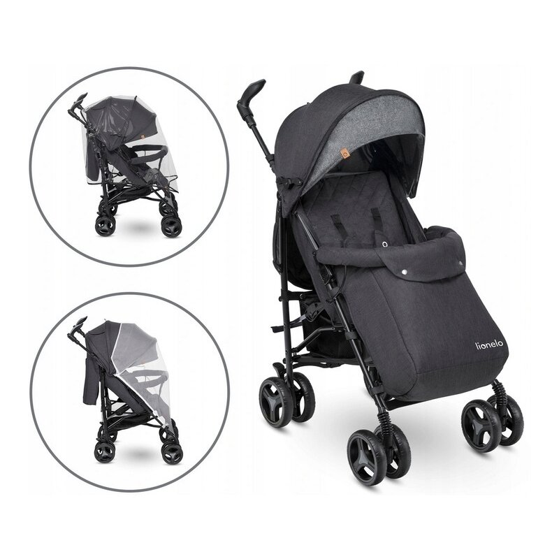 Lionelo - Carucior sport Irma Cu accesorii, Negru image 3