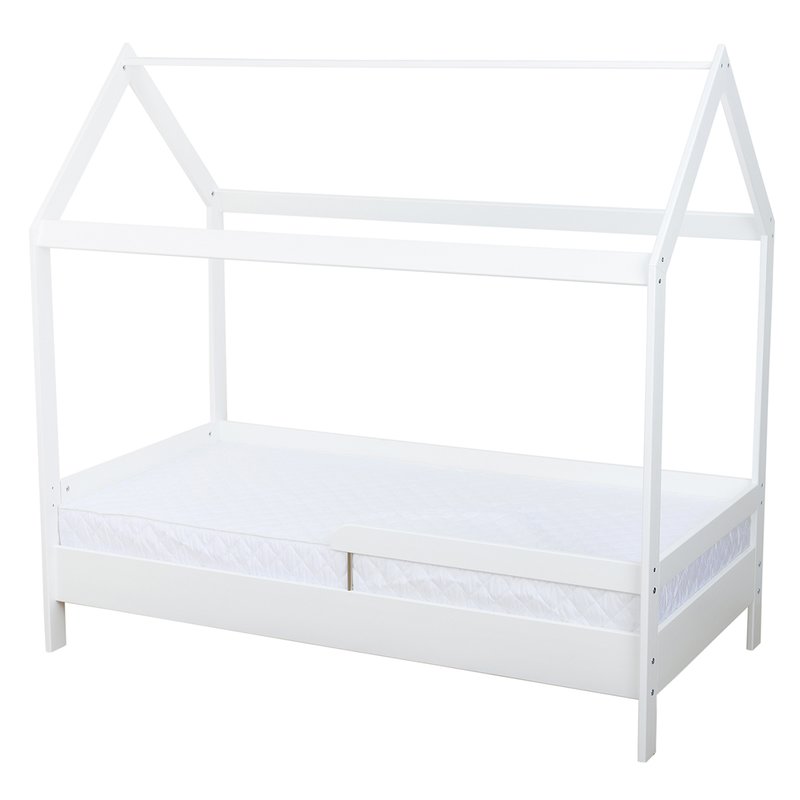 BabyNeeds - Patut din lemn Casuta 160x80 cm, Alb image 10