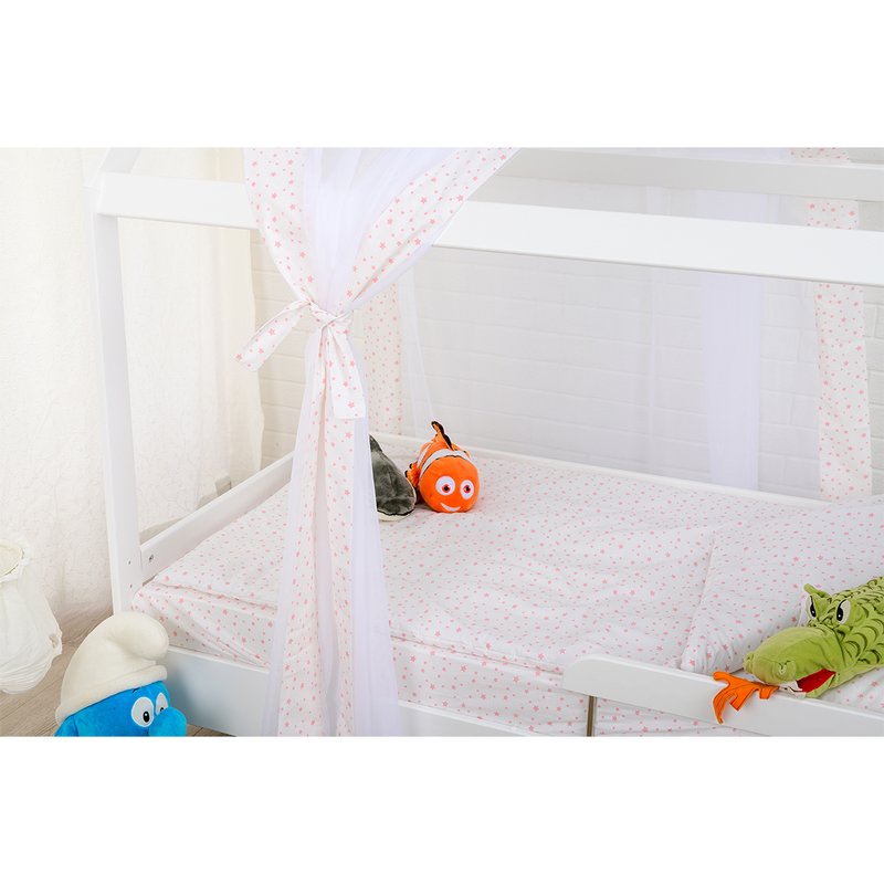BabyNeeds - Patut din lemn Casuta 160x80 cm, Alb image 12